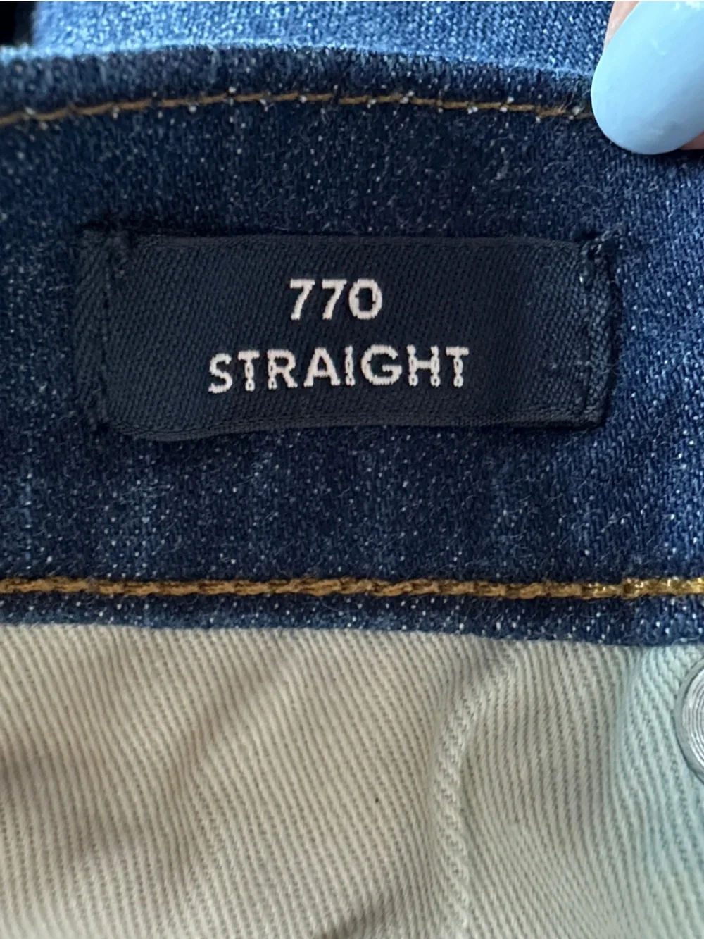 J. Crew Relaxed Fit Jeans 770 Straight Dark Blue Wash Distressed